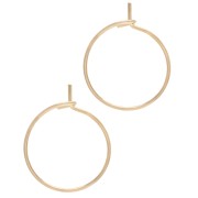 Orecchini a cerchio sottile 16 mm - Filo 0,8 mm - Dorati con oro fino x2|raw }}