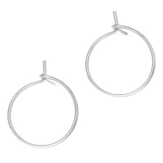 Orecchini a cerchio da decorare 16 mm - Filo 0,8 mm - Placcati in rodio x2