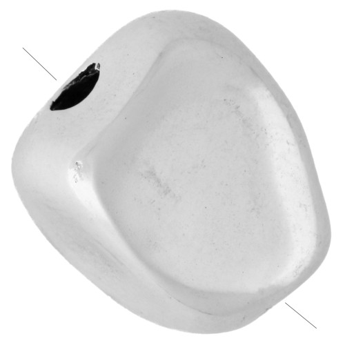 Perla barocca irregolare 11,5x10,5 mm - Rivestimento in argento fino invecchiato x1