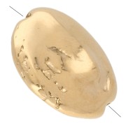 Perla piatta irregolare - 17 mm - Dorato con oro fino x1
