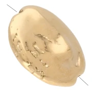 Perla piatta irregolare - 17 mm - Dorato con oro fino x1