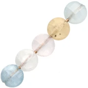 Perline piatte sfaccettate rotonde - Perline di pietra preziosa da 4 mm - Morganite x10