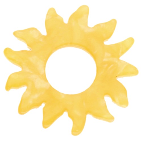 Ciondolo a forma di sole in acetato da 22 mm - Giallo perlato x1