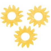 Ciondolo a forma di sole in acetato da 22 mm - Giallo perlato x1