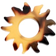Ciondolo sole 22 mm in acetato - Tartaruga - Marrone - Nero x1