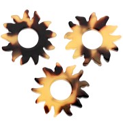 Ciondolo sole 22 mm in acetato - Tartaruga - Marrone - Nero x1