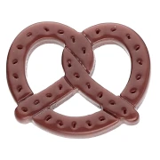 Ciondolo pretzel in acetato 12x15 mm - Marrone scuro x1
