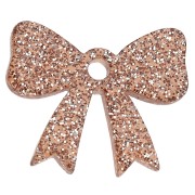 Ciondolo a forma di nodo in acrilico 16,5x20 mm - Bronzo glitterato x1