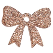 Ciondolo a forma di nodo in acrilico 16,5x20 mm - Bronzo glitterato x1