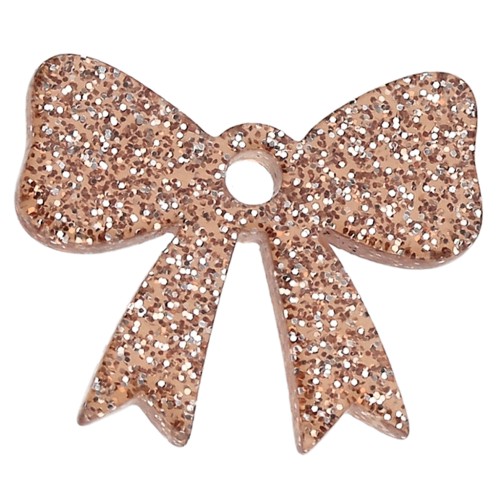 Ciondolo a forma di nodo in acrilico 16,5x20 mm - Bronzo glitterato x1