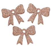 Ciondolo a forma di nodo in acrilico 16,5x20 mm - Bronzo glitterato x1