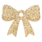 Ciondolo a forma di nodo in acrilico 16,5x20 mm - Glitter oro x1