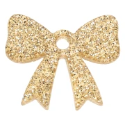 Ciondolo a forma di nodo in acrilico 16,5x20 mm - Glitter oro x1