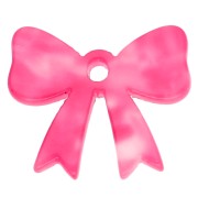 Ciondolo a forma di fiocco in acetato 16,5x20 mm - Marmo rosa fluorescente x1