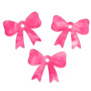 Ciondolo a forma di fiocco in acetato 16,5x20 mm - Marmo rosa fluorescente x1