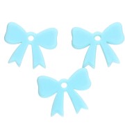 Ciondolo a forma di fiocco in acrilico opaco 16,5x20 mm - Azzurro x1