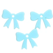 Ciondolo a forma di fiocco in acrilico opaco 16,5x20 mm - Azzurro x1