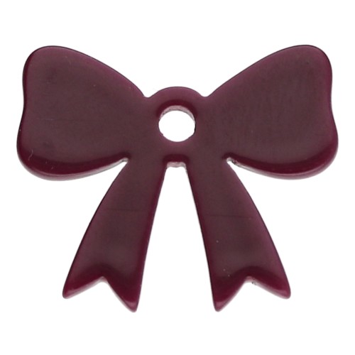 Pendente a nodo 16,5x20 mm in acrilico opaco - Lie de vin x1