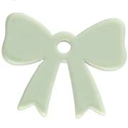 Ciondolo a forma di fiocco in acrilico opaco 16,5x20 mm - Verde salvia x1