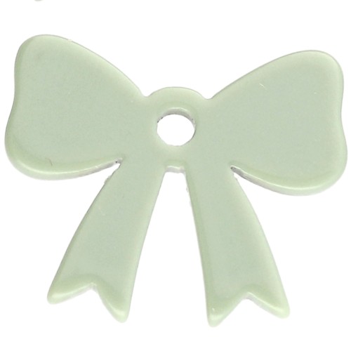 Ciondolo a forma di fiocco in acrilico opaco 16,5x20 mm - Verde salvia x1