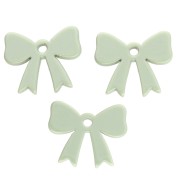 Ciondolo a forma di fiocco in acrilico opaco 16,5x20 mm - Verde salvia x1