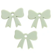 Ciondolo a forma di fiocco in acrilico opaco 16,5x20 mm - Verde salvia x1