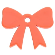 Ciondolo a forma di fiocco in acrilico opaco 16,5x20 mm - Arancione x1