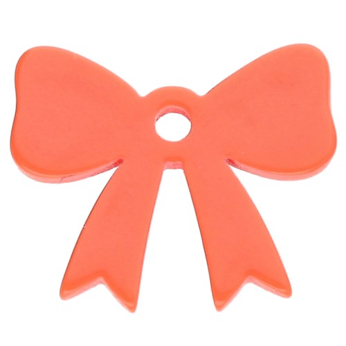 Ciondolo a forma di fiocco in acrilico opaco 16,5x20 mm - Arancione x1