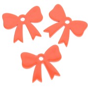 Ciondolo a forma di fiocco in acrilico opaco 16,5x20 mm - Arancione x1