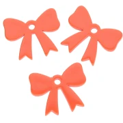 Ciondolo a forma di fiocco in acrilico opaco 16,5x20 mm - Arancione x1