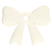 Ciondolo a forma di fiocco in acrilico opaco 16,5x20 mm - Avorio x1