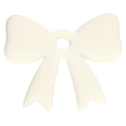 Ciondolo a forma di fiocco in acrilico opaco 16,5x20 mm - Avorio x1