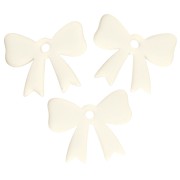 Ciondolo a forma di fiocco in acrilico opaco 16,5x20 mm - Avorio x1