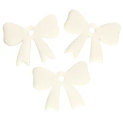 Ciondolo a forma di fiocco in acrilico opaco 16,5x20 mm - Avorio x1