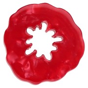 Ciondolo a forma di papavero in acetato da 19 mm - Rosso marmorizzato x1