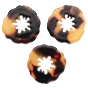 Ciondolo a forma di papavero in acetato da 19 mm - Tartaruga - Marrone - Nero x1