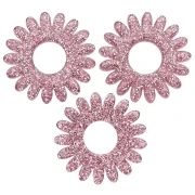 Ciondolo a forma di fiore di margherita da 20 mm in acrilico - Glitter rosa antico x1