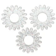 Ciondolo a forma di fiore di margherita da 20 mm in acrilico - Argento glitter AB x1