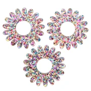 Ciondolo a forma di fiore di margherita da 20 mm in acrilico - Glitter multicolore x1