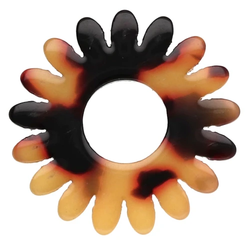 Ciondolo a forma di fiore di margherita 20 mm in acetato - Tartaruga - Marrone - Nero x1