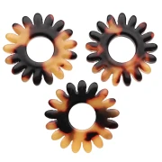 Ciondolo a forma di fiore di margherita 20 mm in acetato - Tartaruga - Marrone - Nero x1