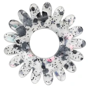 Ciondolo a forma di fiore di margherita da 20 mm in acrilico - Glitter multicolore AB x1