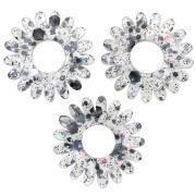 Ciondolo a forma di fiore di margherita da 20 mm in acrilico - Glitter multicolore AB x1