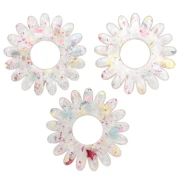 Ciondolo a forma di fiore di margherita da 20 mm in acrilico - Glitter giallo - AB rosa x1