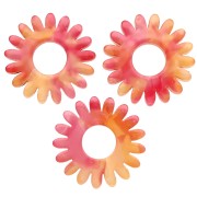 Ciondolo a forma di fiore di margherita 20 mm in acetato - Tartaruga - Rosso - Arancione x1