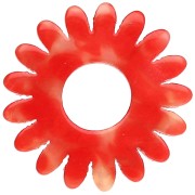 Ciondolo a forma di fiore di margherita 20 mm in acetato - Arancione marmorizzato x1