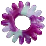 Ciondolo a forma di fiore di margherita 20 mm in acetato - Tartaruga - Viola - Verde x1