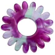Ciondolo a forma di fiore di margherita 20 mm in acetato - Tartaruga - Viola - Verde x1