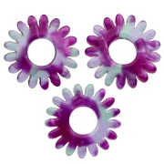 Ciondolo a forma di fiore di margherita 20 mm in acetato - Tartaruga - Viola - Verde x1