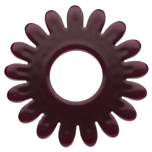 Ciondolo a forma di fiore di margherita da 20 mm in acrilico - Lie de vin x1